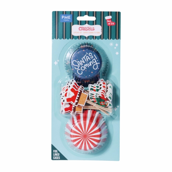 Cupcake & Topper Set of 24 - Santa's Coming To Town